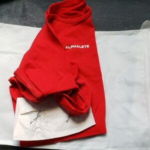 Alphalete Formula Red Amplify Crop Top And Shorts